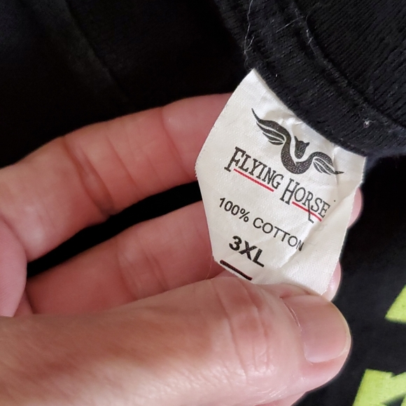 FLYING HORSE 'Work hard, Play Hard, get money' black short sleeve graphic t 3XL - Picture 6 of 6